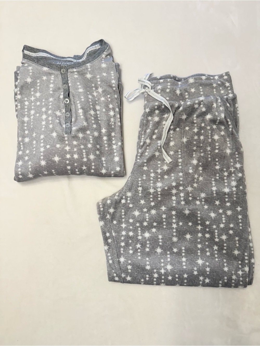 Nautica Women’s Gray Stars Fleece Pajama Set